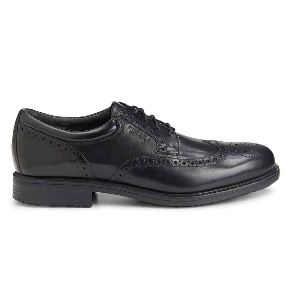 Pantofi Oxford Barbati Rockport Lead The Pack Waterproof Wingtip Negrii - Romania 6982-KBVCJ